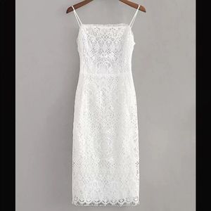 SHEIN lace knot backless slip dress